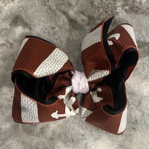Girls Football Bow with French Barrette Clip- 8 inch